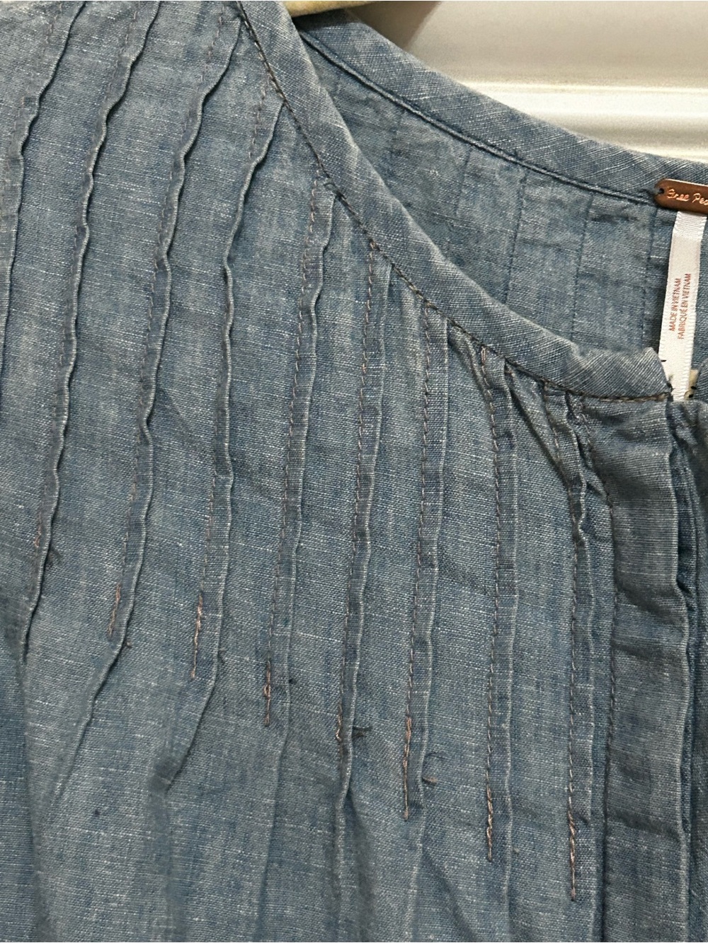 Free People Denim Darling Mini Dress Large - Picture 8 of 14